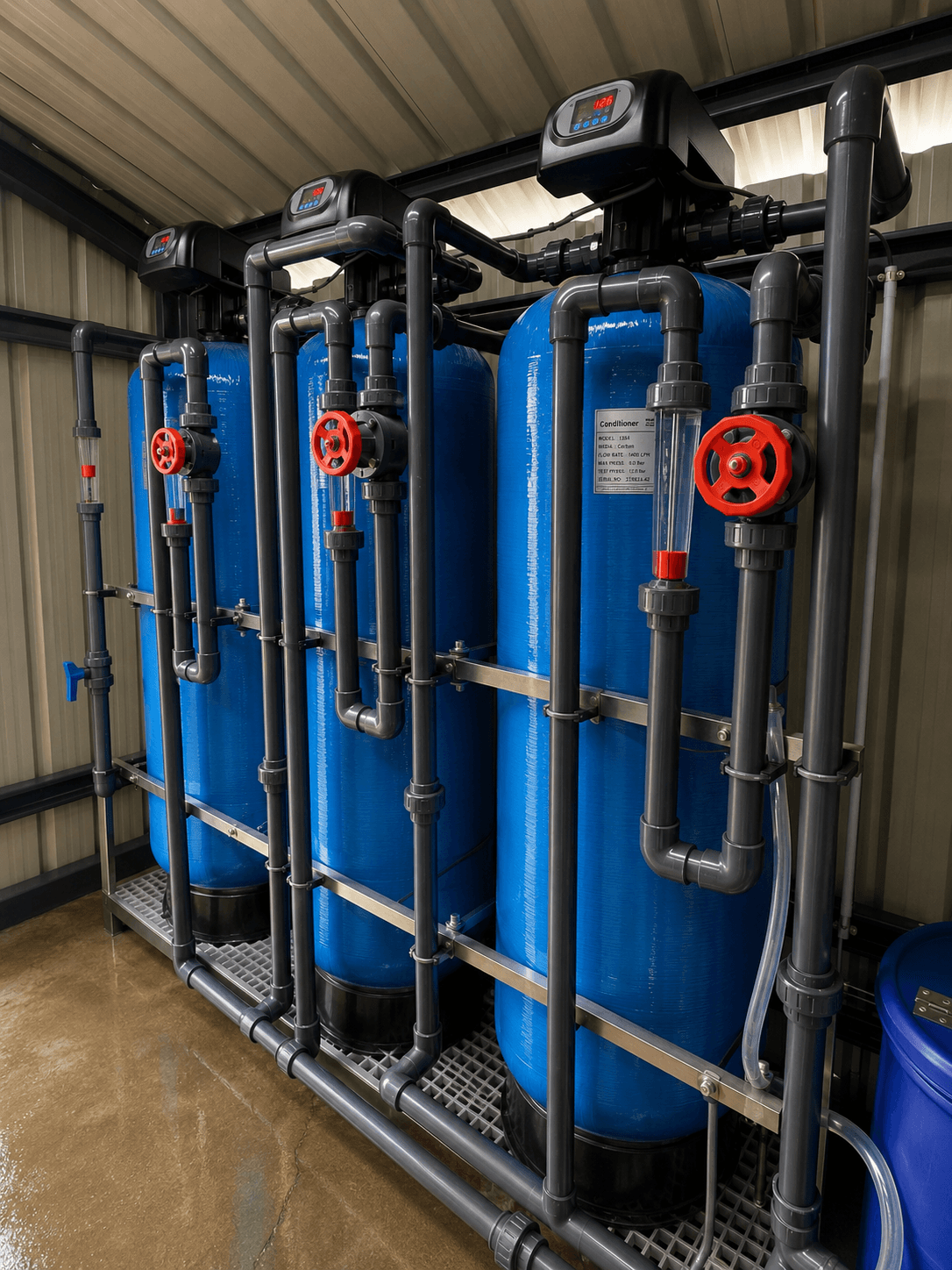 Multi-vessel filtration bank
